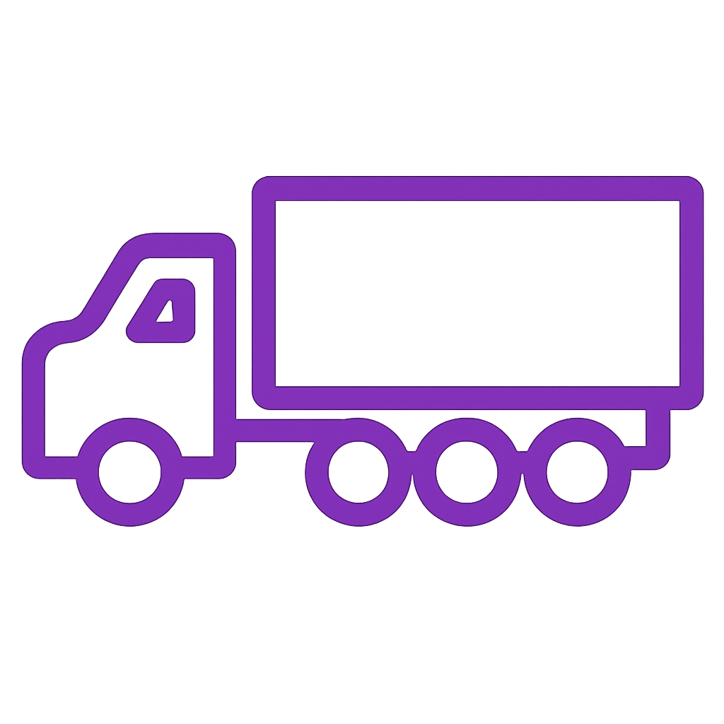 articulated lorry icon purple transparent background